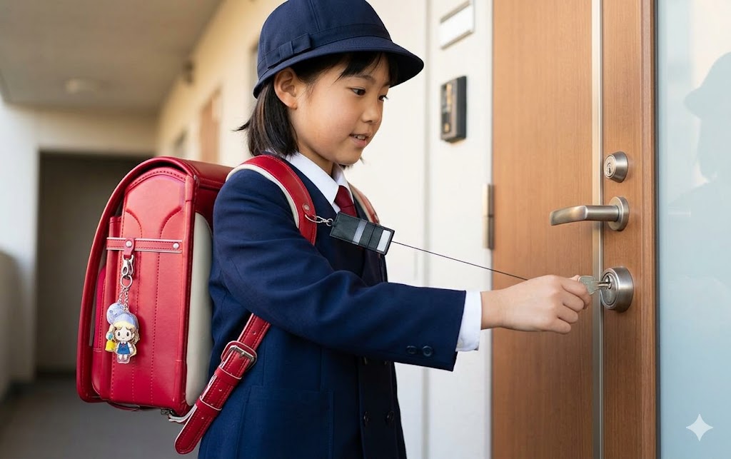小学生の鍵デビューをサポート：ランドセルを背負った小学生