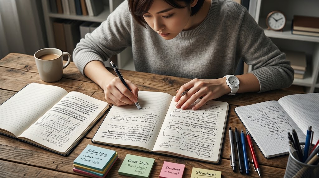 消えない不安な気持ちをノートに書き出す様子