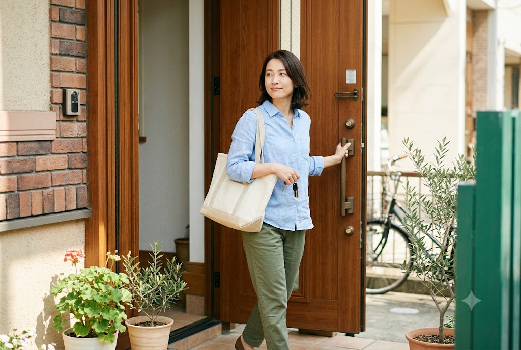 「戻ってもいい」と決めて余裕を持って家を出かける女性