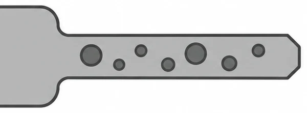 ディンプルキーのイラスト。刃の平らな面に丸いくぼみがある